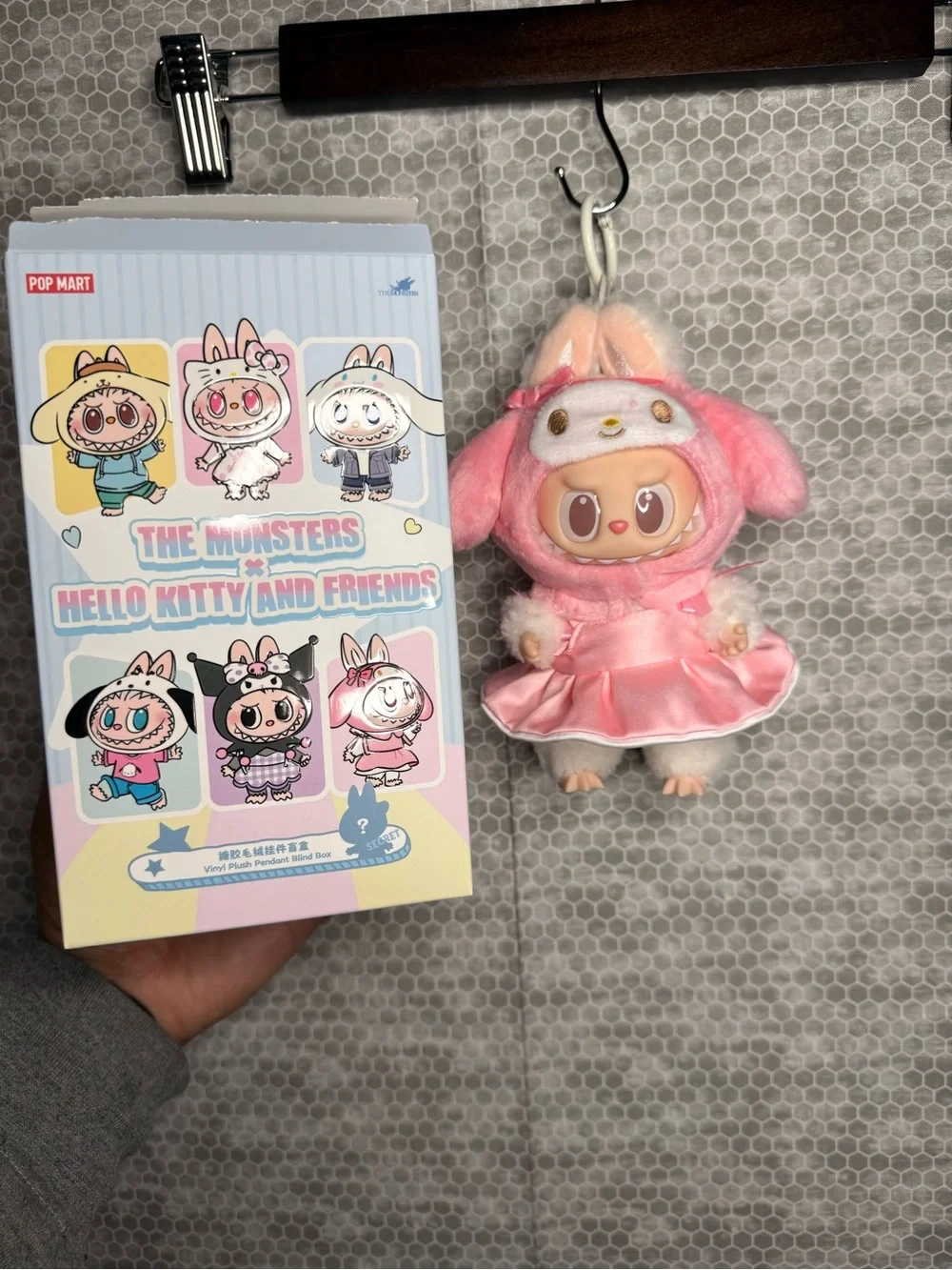 Pop Mart The Monsters X Sanrio Labubu My Melody Plush Doll Pendant New Open Box